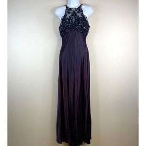 Vintage Y2K Morgan‎ Co Whimsigoth Fairy Silky Slip Dress Small Purple Maxi HOCO